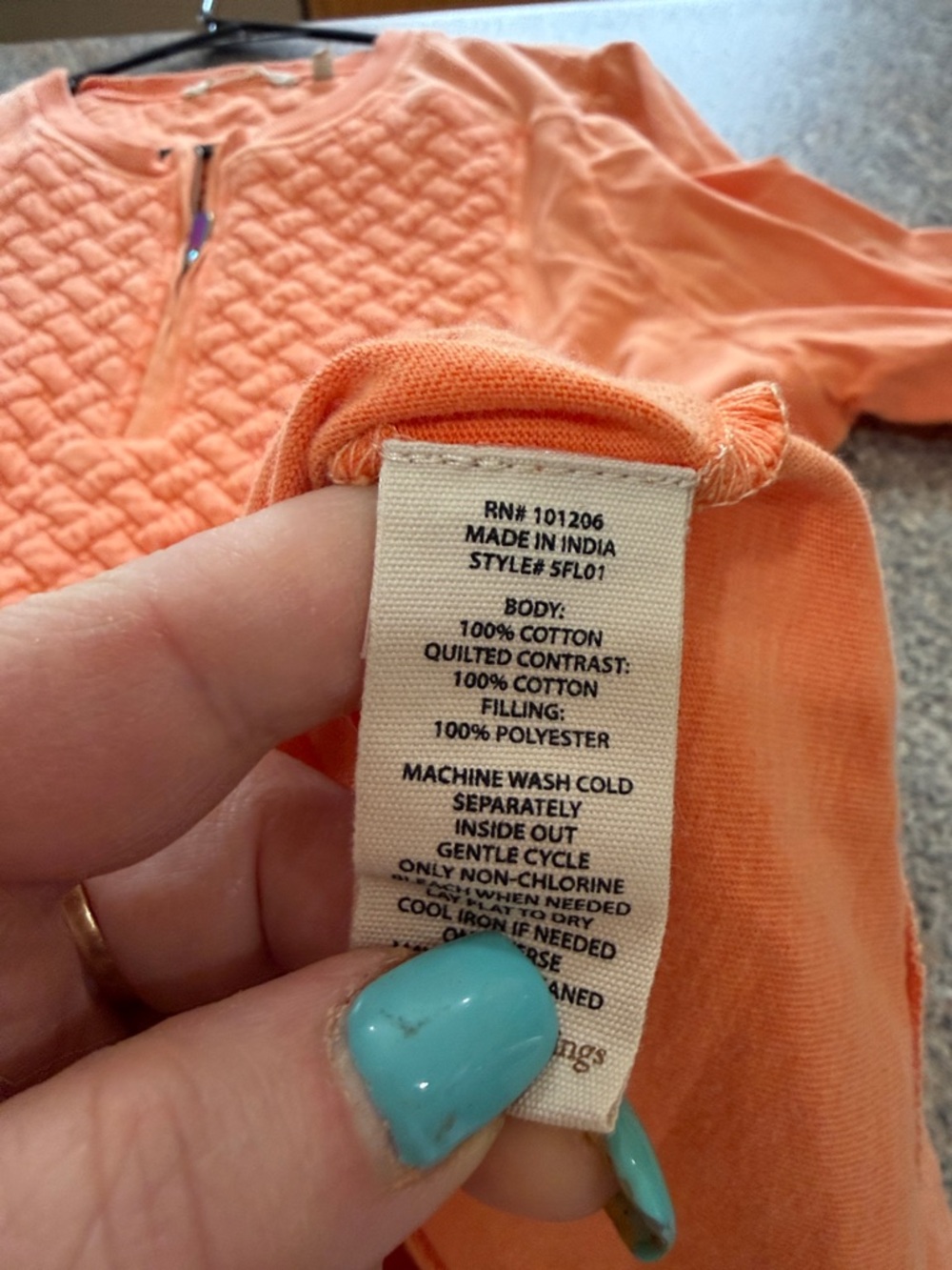 Soft Surroundings Golf Shores Orange Quilted Top size 1X - Picture 11 of 11